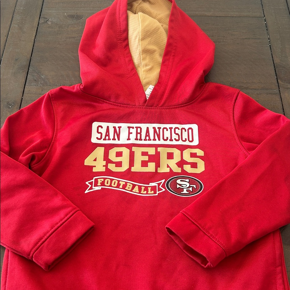 49ers Team Apparel Red and Gold Kids Hoodie,